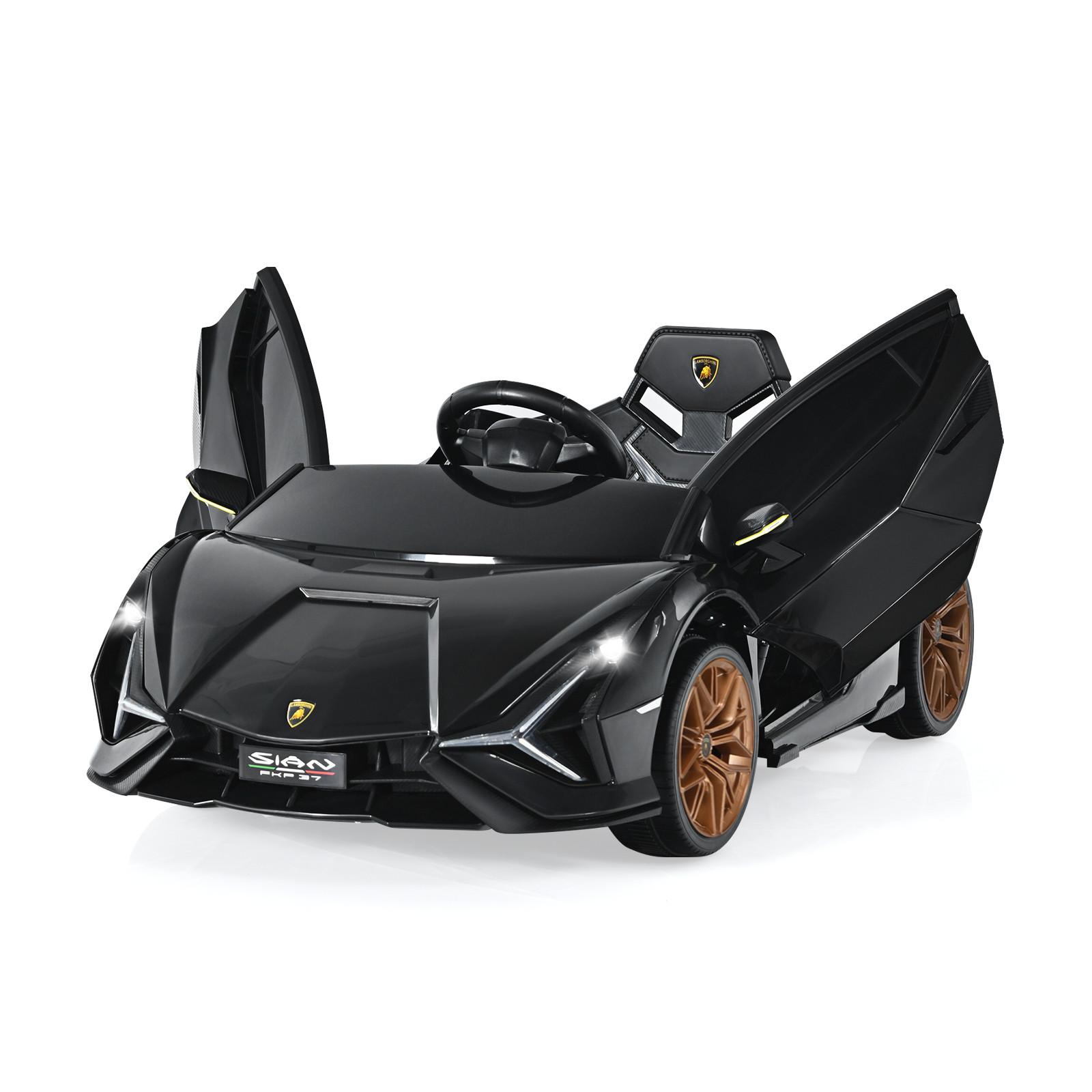 KINDERAUTO Lamborghini 12V Schwarz - Schwarz, Kunststoff (108/41/64cm) - COSTWAY