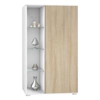 VITRINE Davos Eiche sägerau - Eiche San Remo, Holzwerkstoff (71.5/134/35cm) - Vladon