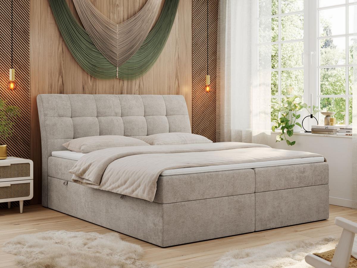 BOXBETT DIEGOS 120/200 Beige Struktur - H3 - Beige, Holz/Textil (120/200cm) - MKS