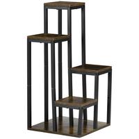 PFLANZENSTÄNDER, Stahl, Rustikal-Braun - Braun, Metall (40/81/40cm) - Outsunny