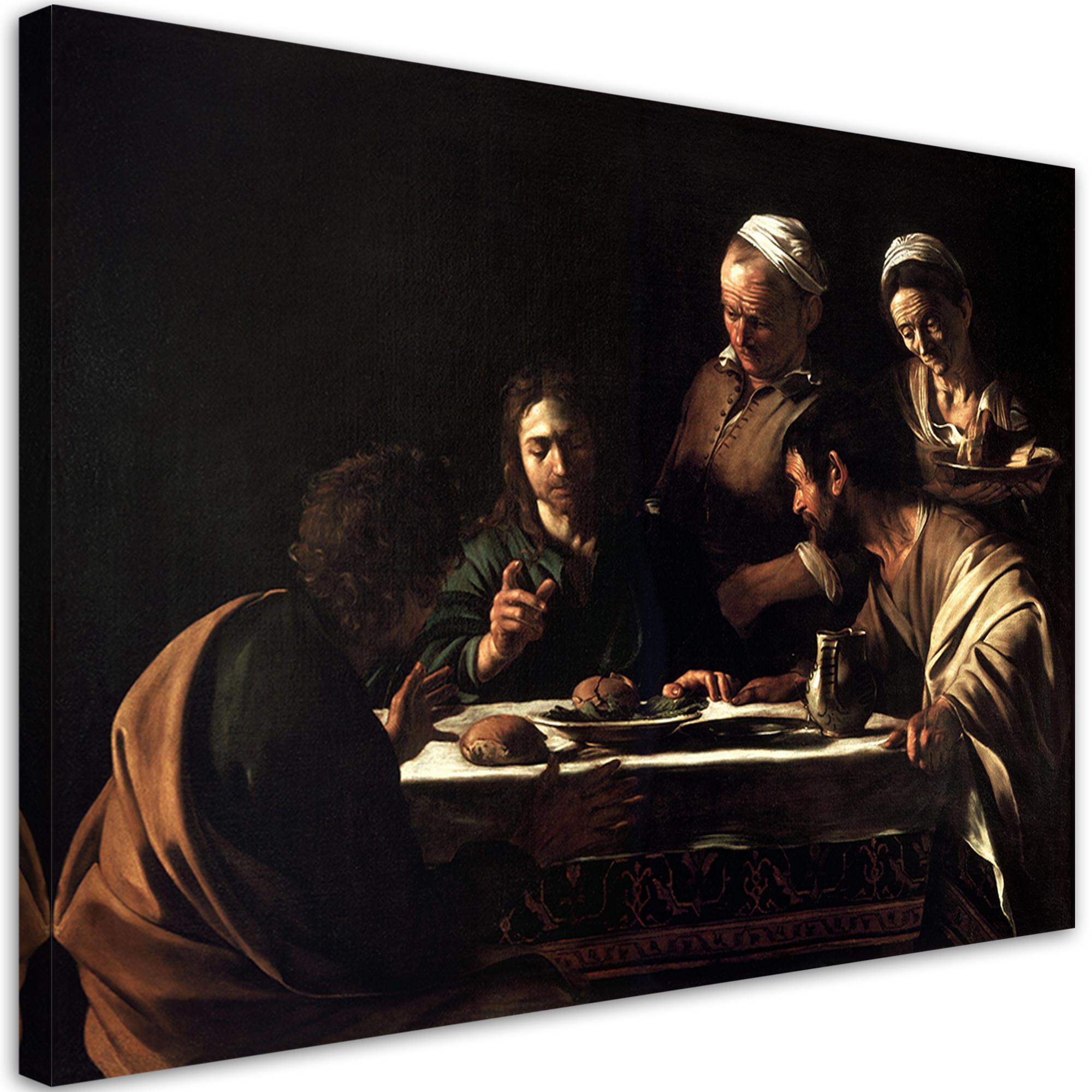 WANDBILD abendmahl in emmaus caravaggio - Multicolor, Textil (60/40cm) - Feeby