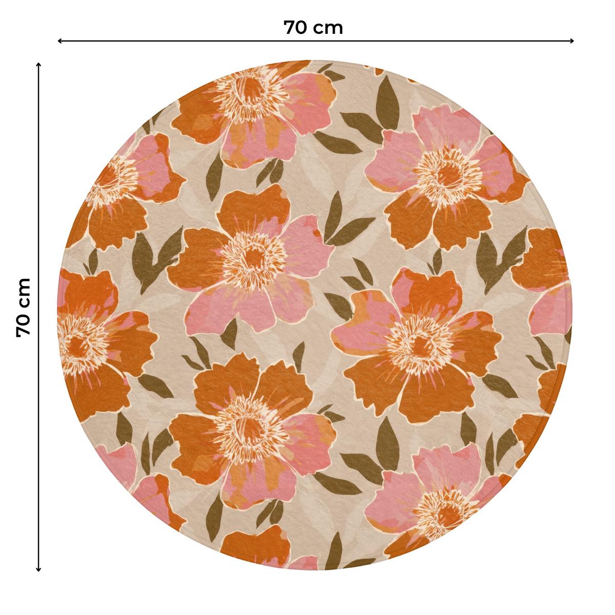 WC-VORLEGER Blumen - Motiv - Retro Toilettenteppich 70x70 cm - Multicolor, Textil (70/1cm) - OnlyWow