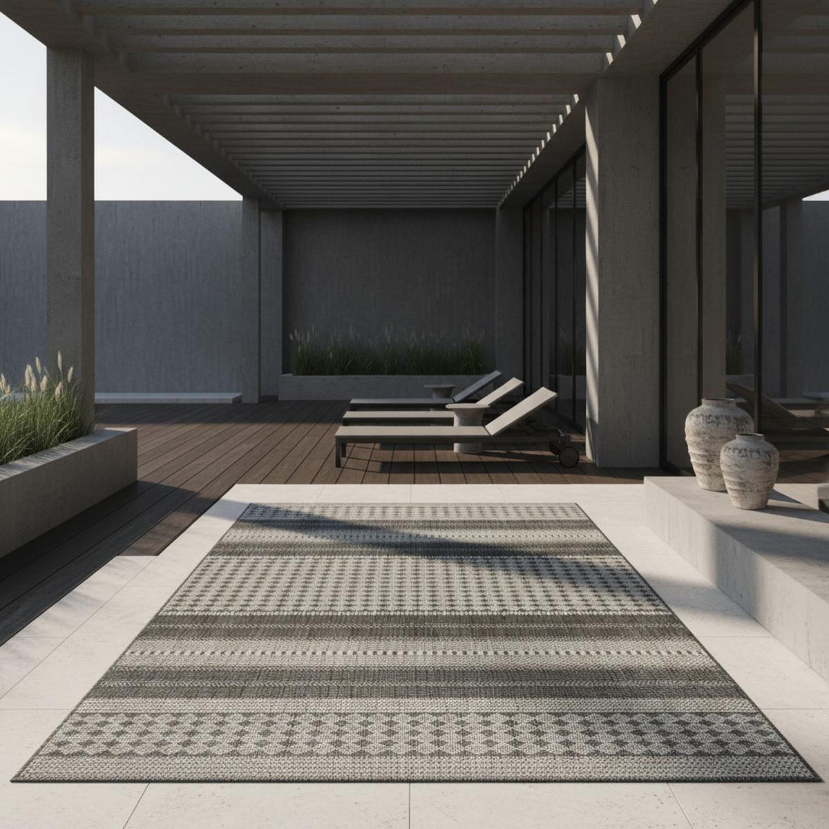 TEPPICH Outdoor SARNTAL in Beige, im Vintage-Stil, aus Polypropylen, 120 x 170 cm - Beige, Textil (170/120cm) - KADIMA DESIGN