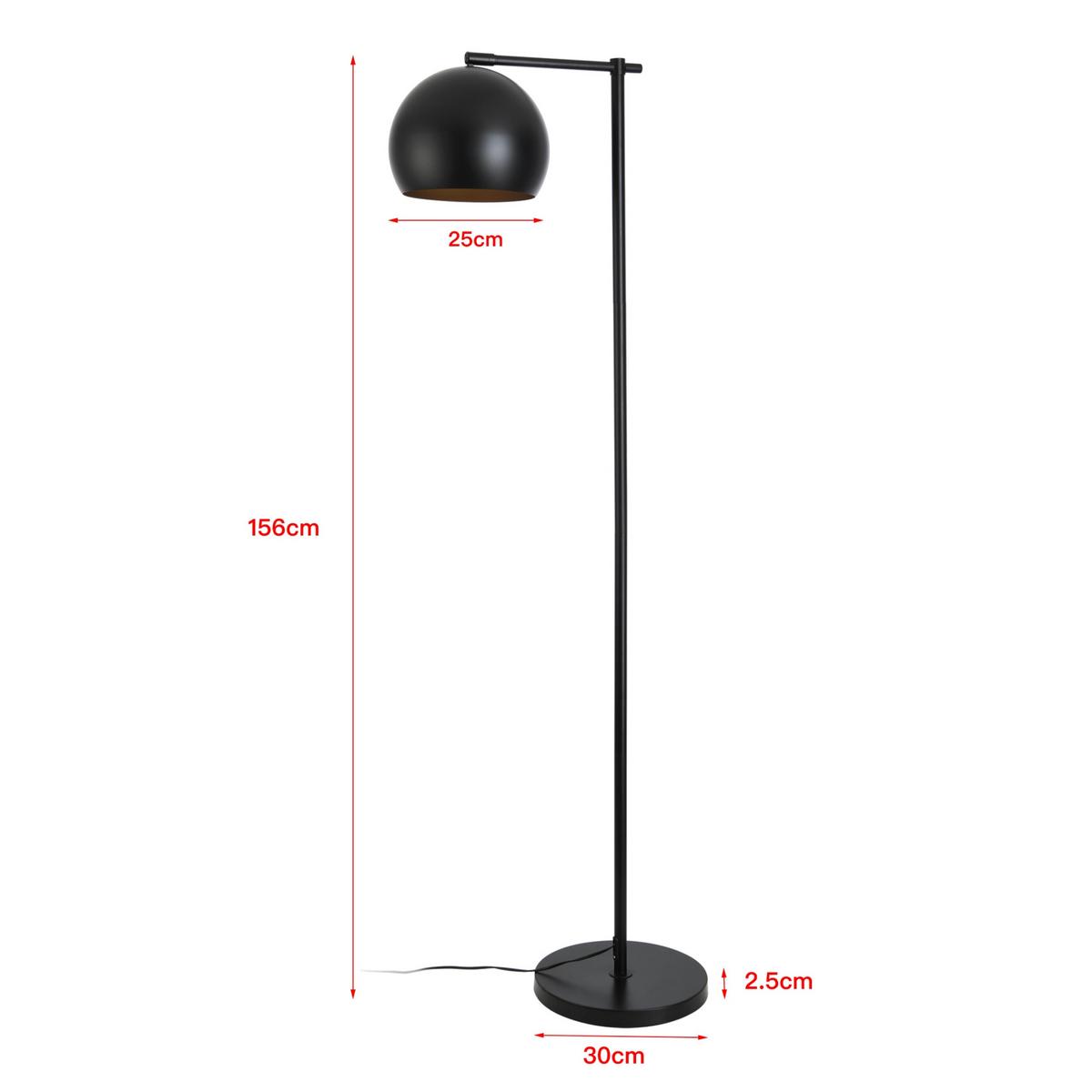 STEHLEUCHTE Skiptvet - Schwarz, Metall (30/30/156cm) - lux.pro