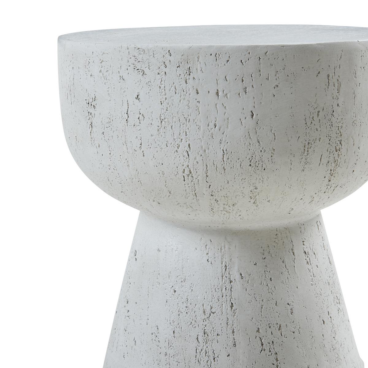 BEISTELLTISCH Oulvepijanse - Weiß, Stein (40/40/51cm) - [en.casa]