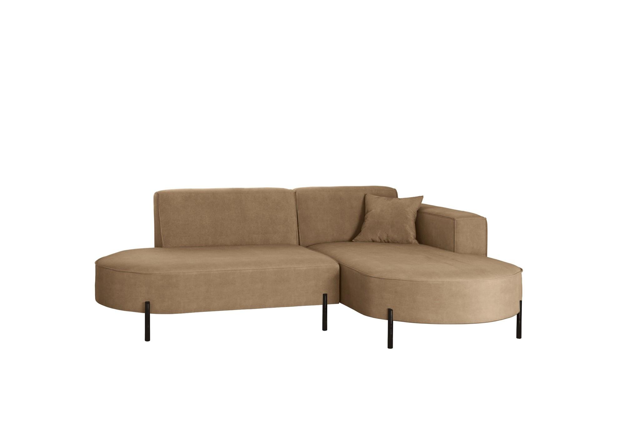 ECKSOFA Valencia Xs - Braun, Holzwerkstoff/Textil (236/165cm) - Fun Möbel