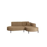 ECKSOFA Valencia Xs - Braun, Holzwerkstoff/Textil (236/165cm) - Fun Möbel