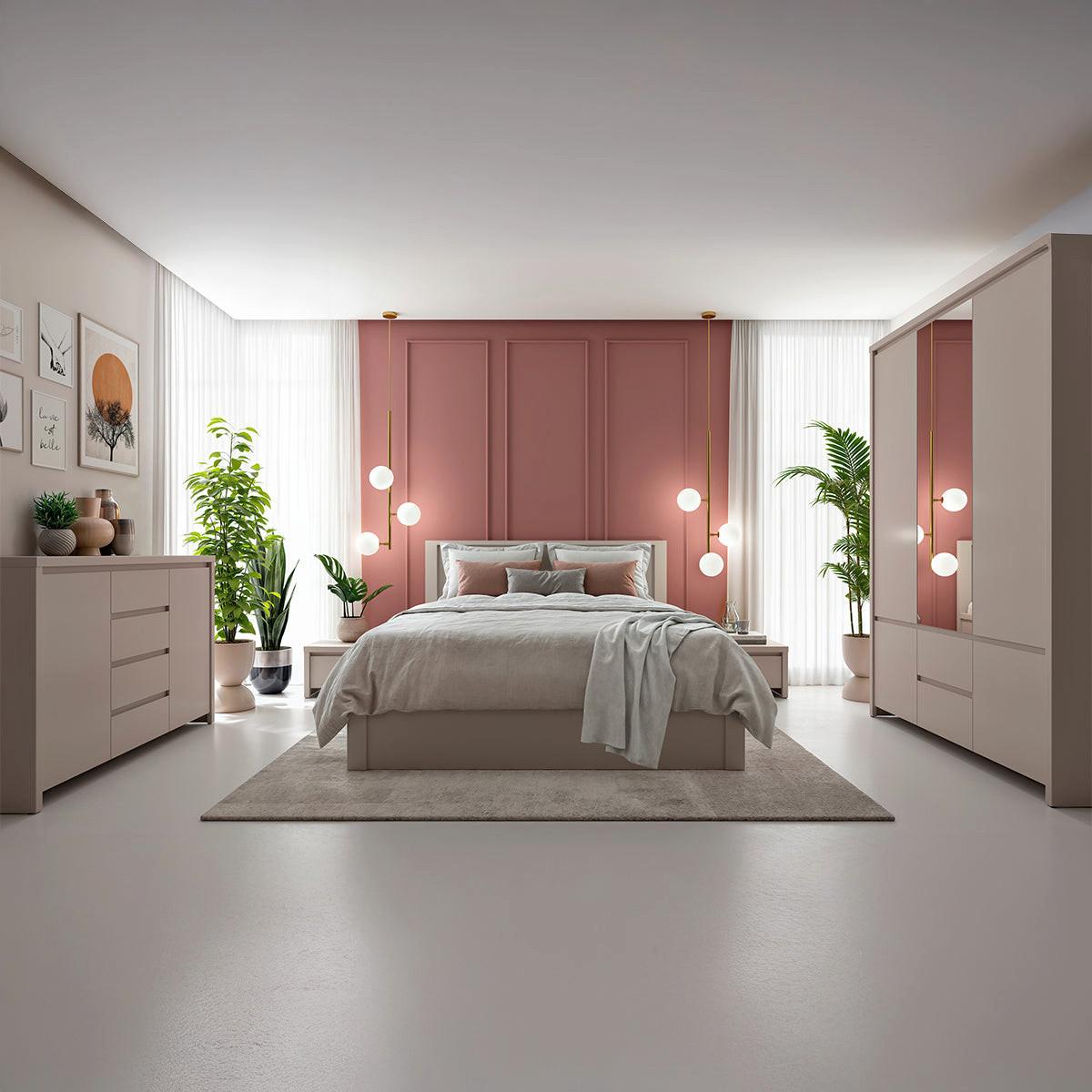 SCHRANK 3 Türen Soren Kaschmir - Beige, Holzwerkstoff (153.5/211/55.5cm) - Petits-meubles