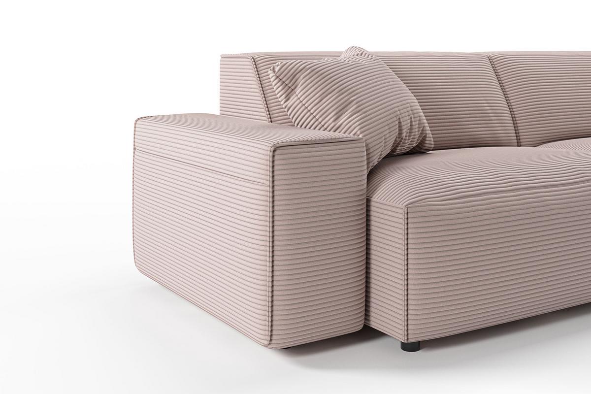 ECKSOFA RANI Pink Cord - Schwarz/Rosa, Kunststoff/Textil (299/189cm) - KAWOLA