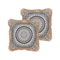 DEKOKISSEN 2er-Set Beige 45/7 cm Agrimony - Beige, Textil (45/7cm) - Beliani