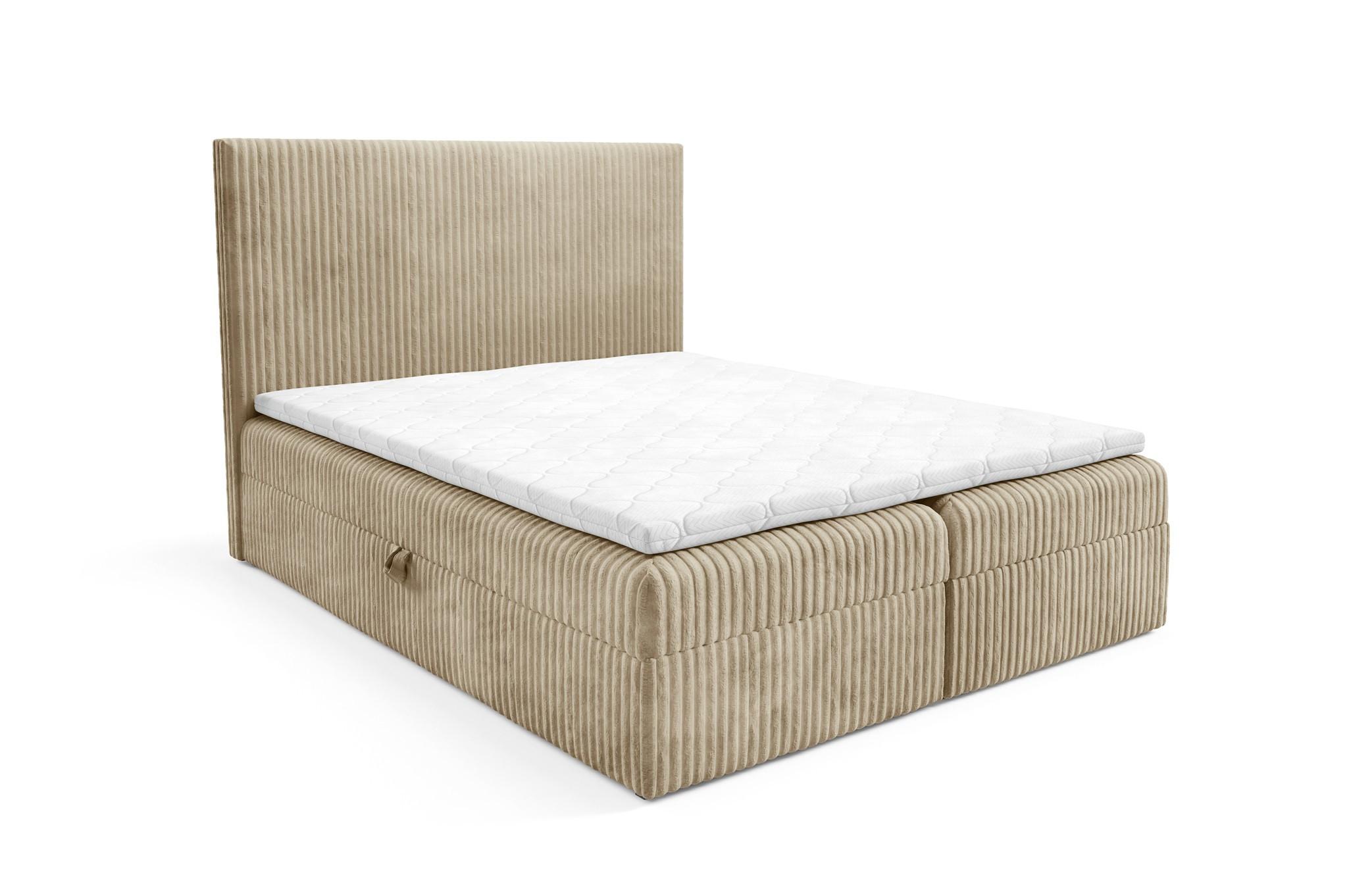 BOXBETT Arnau Premium - Beige, Holzwerkstoff/Textil (140/200cm) - Fun Möbel
