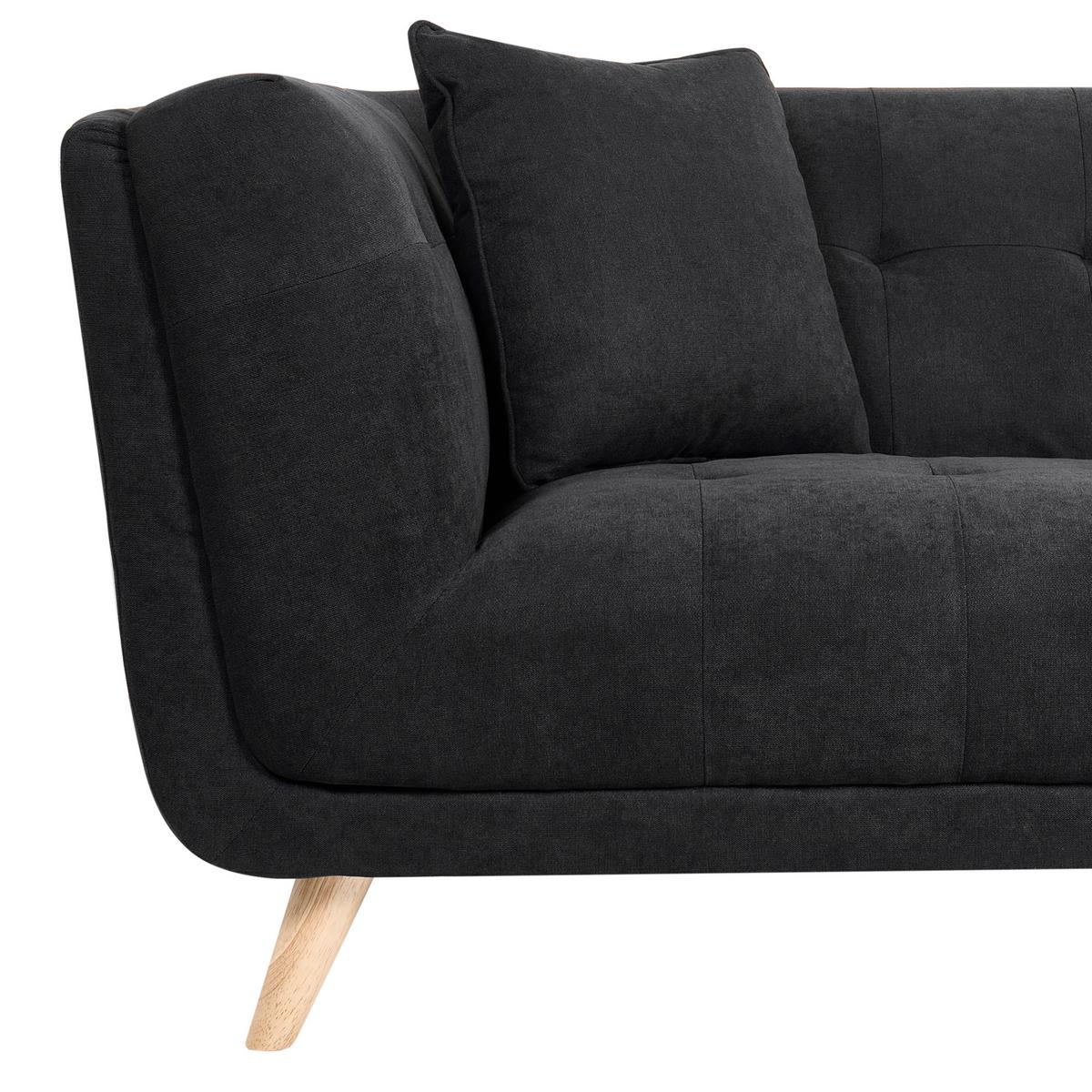 2-SITZER-SOFA Stoff Schwarz Habo - Hellbraun, Textil (176/78/72cm) - Beliani