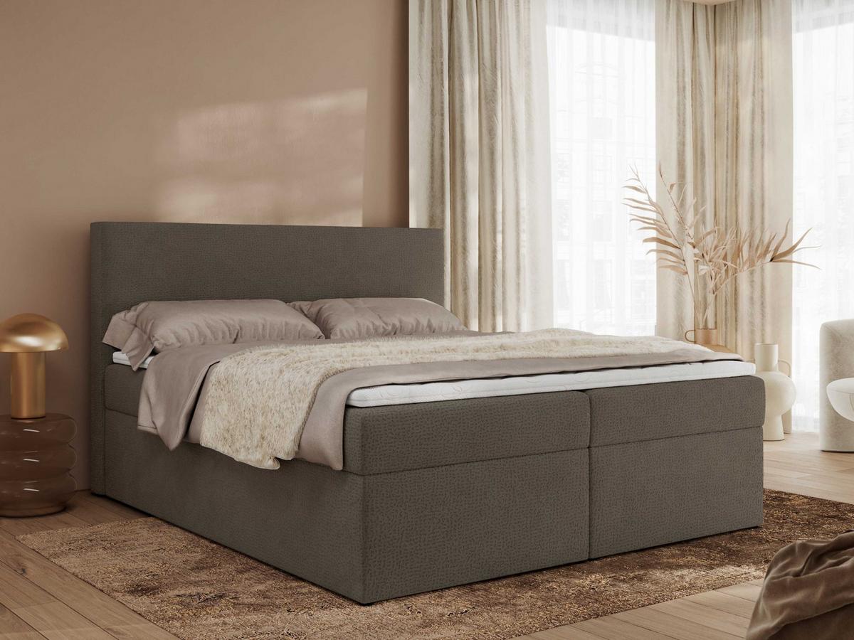 BOXBETT JAGUAR 140/200 - Braun Struktur - H3 - Braun, Holz/Textil (140/200cm) - MKS
