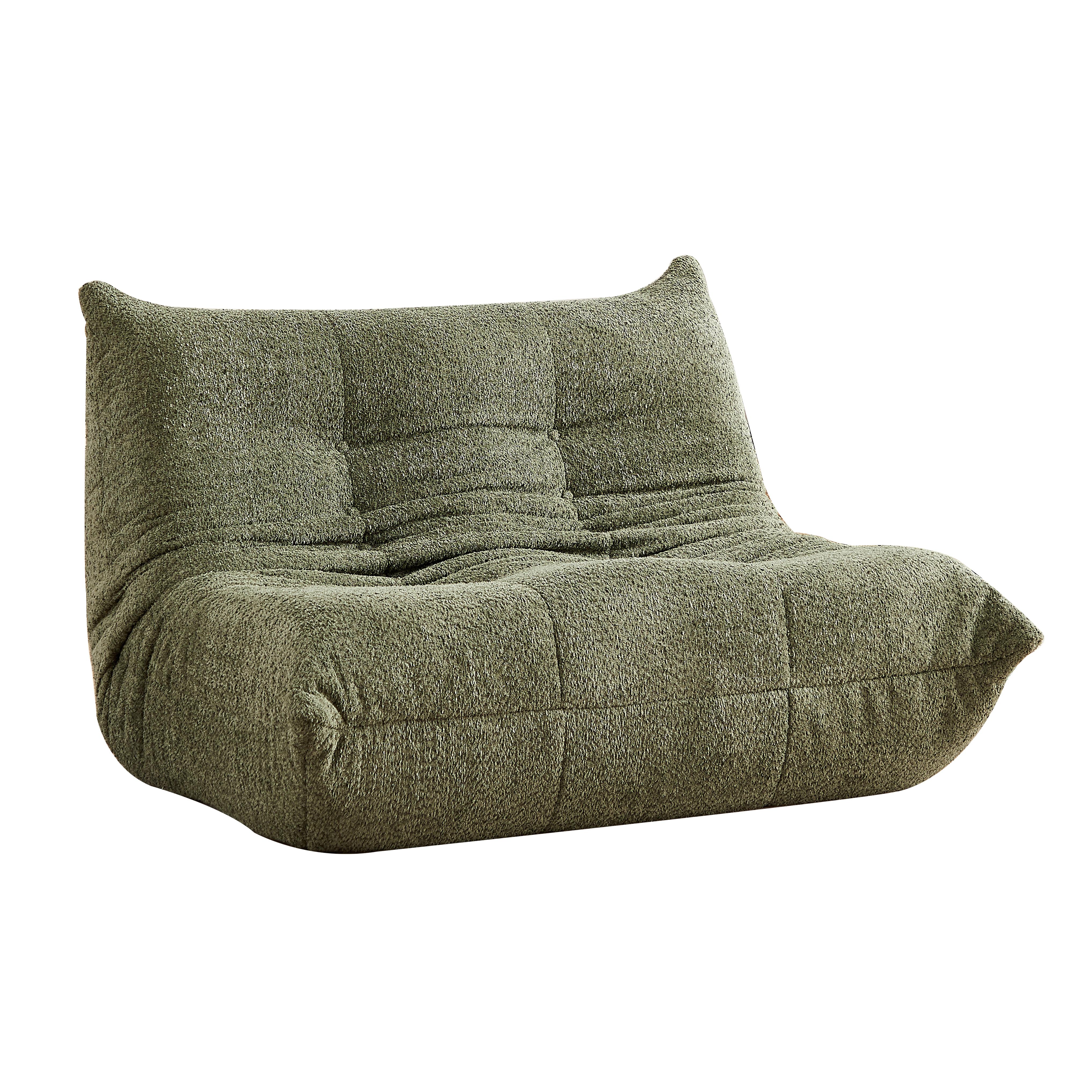 SITZSACK 2-Sitzer Ergonomischer aus Chenille & Memory-Schaum, Montagefrei - Grün, Textil (127/83/99cm) - Urban Meuble