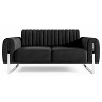 SOFA Parissa 164 cm - Silberfarben/Schwarz, Textil/Metall (164/79/92cm) - Selsey