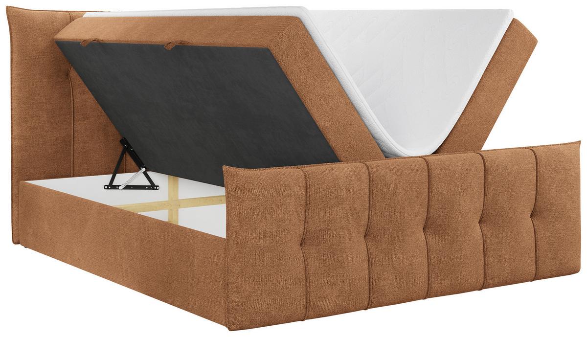 BOXBETT PREMIUM 11 140/200 Orange Struktur - H3 - Orange, Holz/Textil (140/200cm) - MKS