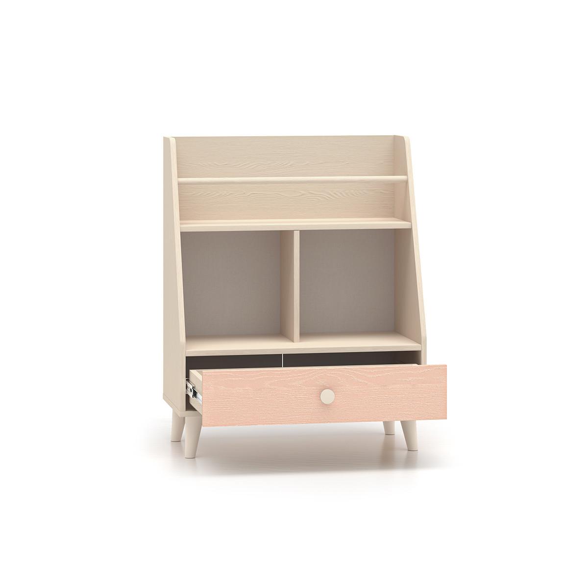 BÜCHERREGAL Alycia Beige - Korallenrosa - Holzeffekt - Pink, Holz (72/90/36cm) - Petits-meubles