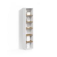 HOCHREGAL Paolina Weiß/Artisan 40.2 x 188.6 cm - Weiß/Eiche Artisan, Holzwerkstoff (40.2/188.6/27.3cm) - Livinity®