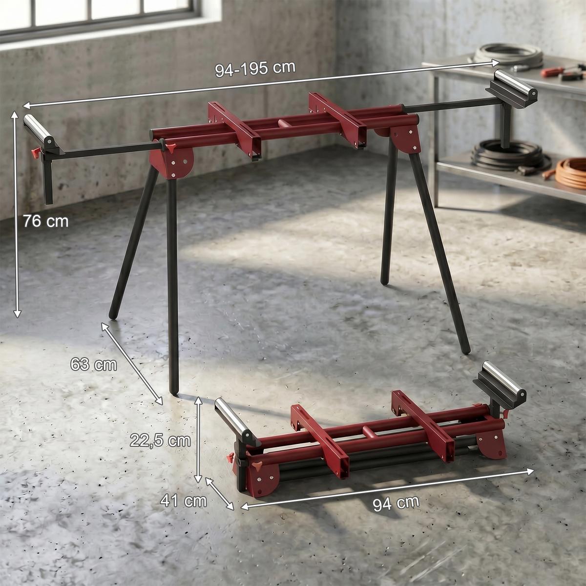 GEHRUNGSSÄGENSTÄNDER Metall Rot - Rot, Metall (94/63/76cm) - HOMCOM