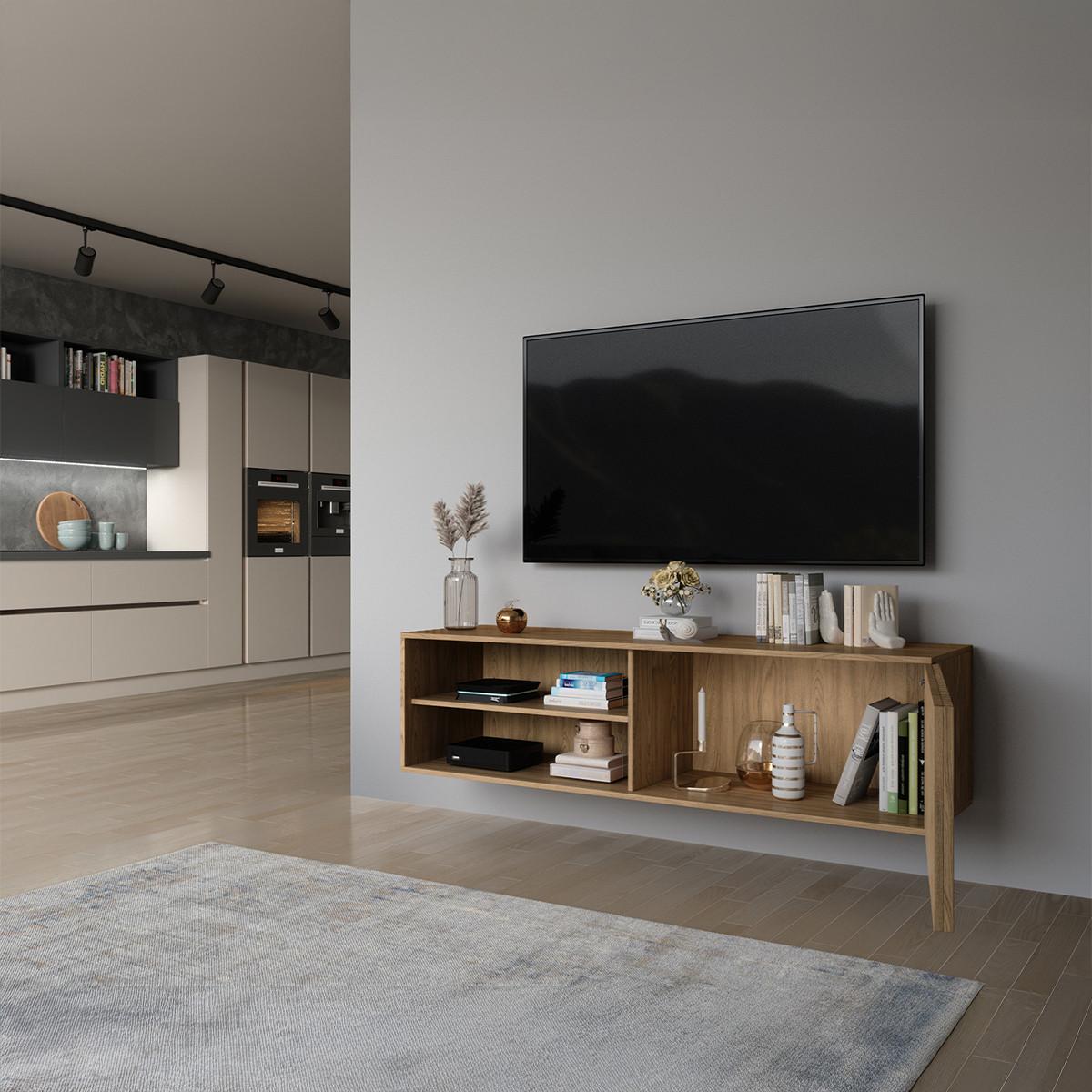 TV-MÖBEL Esteban Holz - Braun, Holzwerkstoff (150/52/40cm) - Petits-meubles