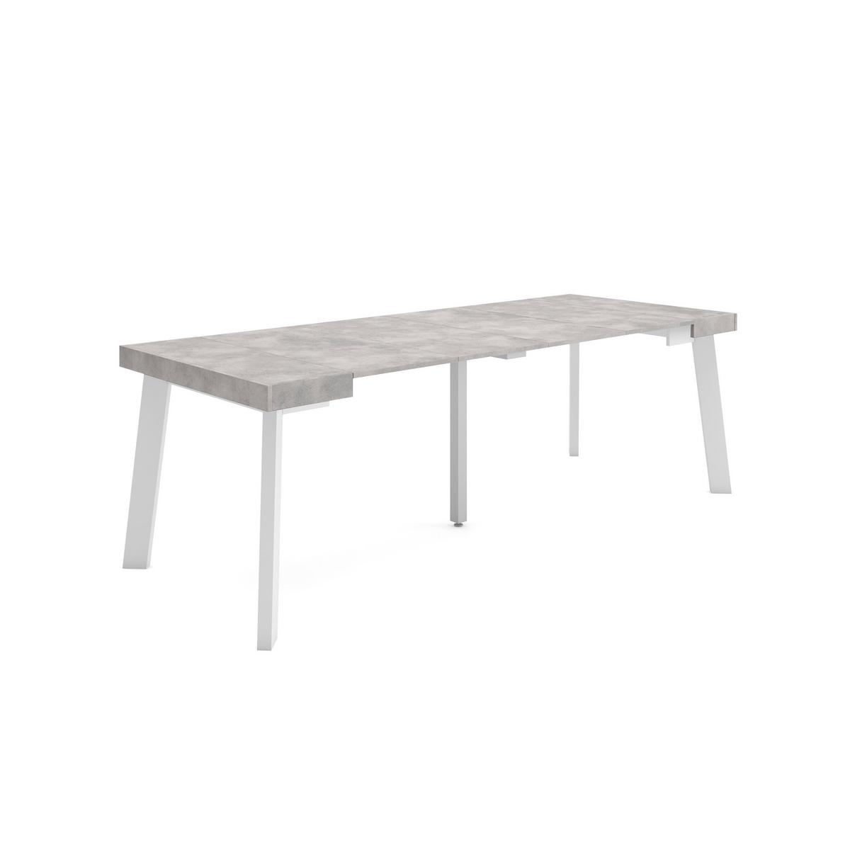 ESSTISCH ausziehbar 58 bis 222cm, für 10 Gäste, zementgrau, 58/90/73cm - Grau, Holzwerkstoff (90/222/73cm) - Skraut Home