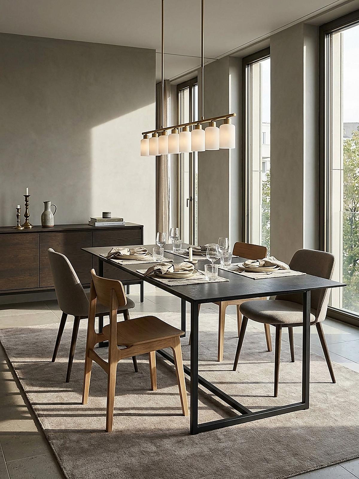 ESSTISCH Glas Keramik Marmoroptik Designer 180x90 ARCTIC, Schwarz 180x90x76 cm - Schwarz, Glas/Metall (90/180/76cm) - KADIMA DESIGN