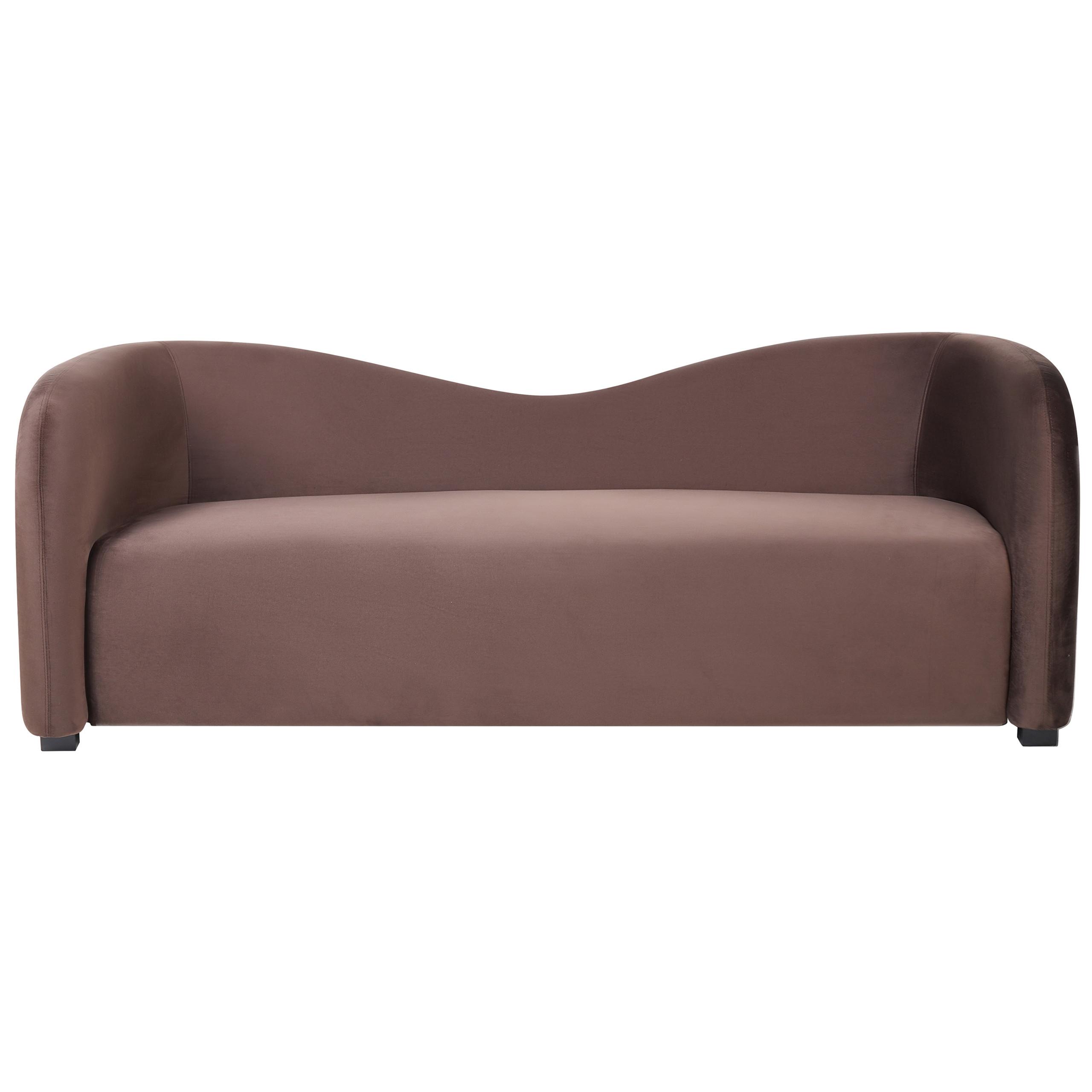 3-SITZER-SOFA Samtstoff Dunkelbraun Veltada - Dunkelbraun, Textil (205/75/90cm) - Beliani