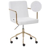 BÜROSTUHL Cord Cremeweiß Trinity - Weiß, Textil (60/87/60cm) - Beliani