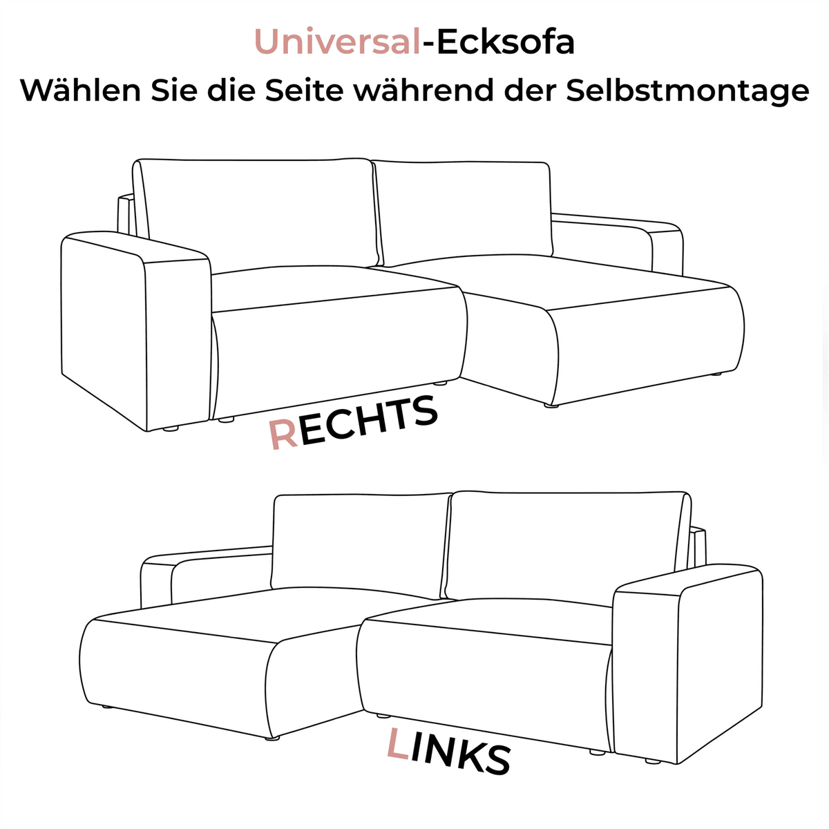 ECKSOFA OPERA L-Form mit Schlaffunktion und Bettkasten, Poso 60 - Grau, Textil (247/143cm) - Lookway