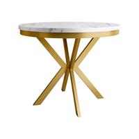 ESSTISCH ausziehbar Edder Gold 120 - Goldfarben/Weiß, Holzwerkstoff/Metall (120/120/76cm) - MIRJAN24