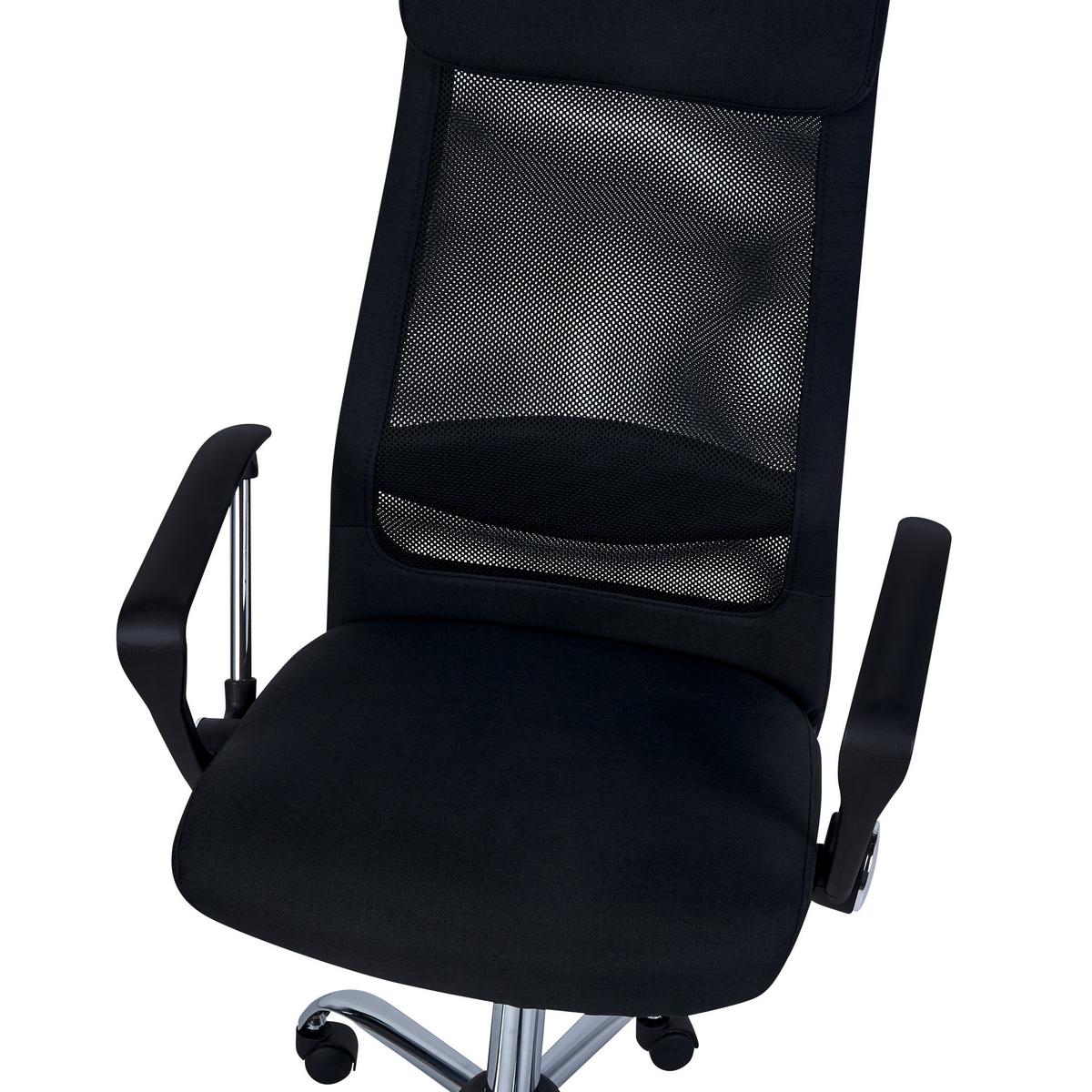 BÜROSTUHL Schwarz PIONEER Pioneer II - Silberfarben/Schwarz, Textil (63/118/63cm) - Beliani