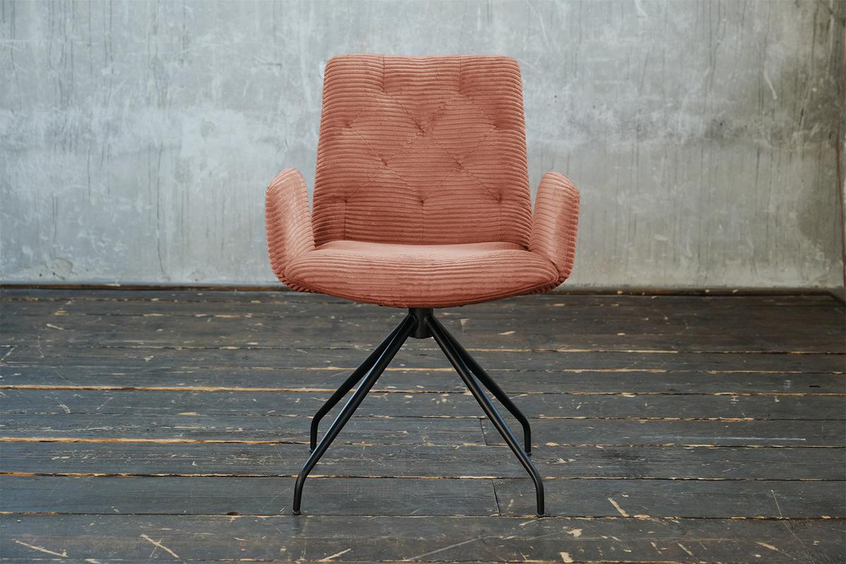 DREHSTUHL NEW CHARME Braun Cord (1er-Set) - Braun, Textil (59/87/66cm) - KAWOLA