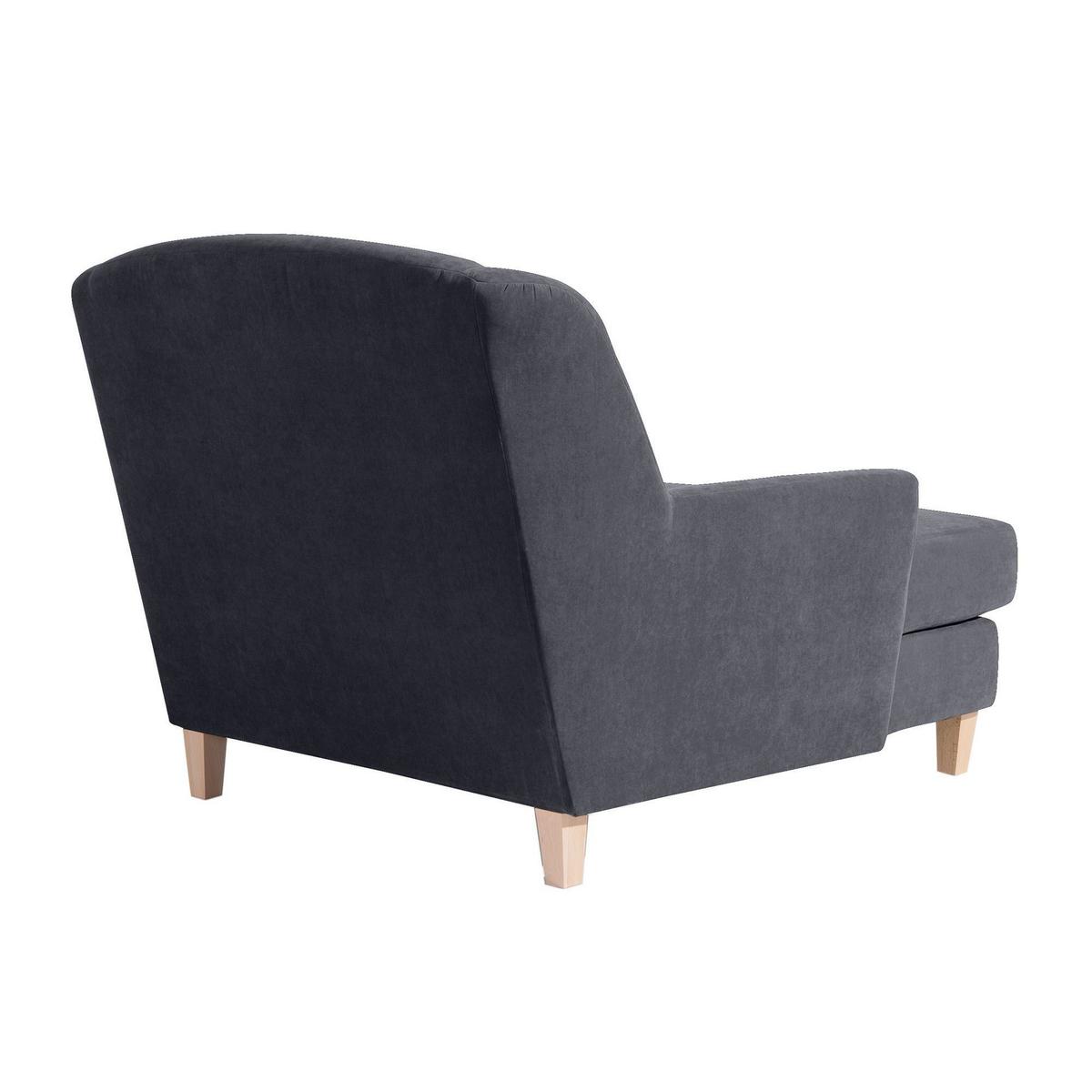 SESSEL XXL Karil Bezug Veloursstoff Buche natur / anthrazit - Anthrazit, Kunststoff (136/107/142cm) - 58aufmkessel