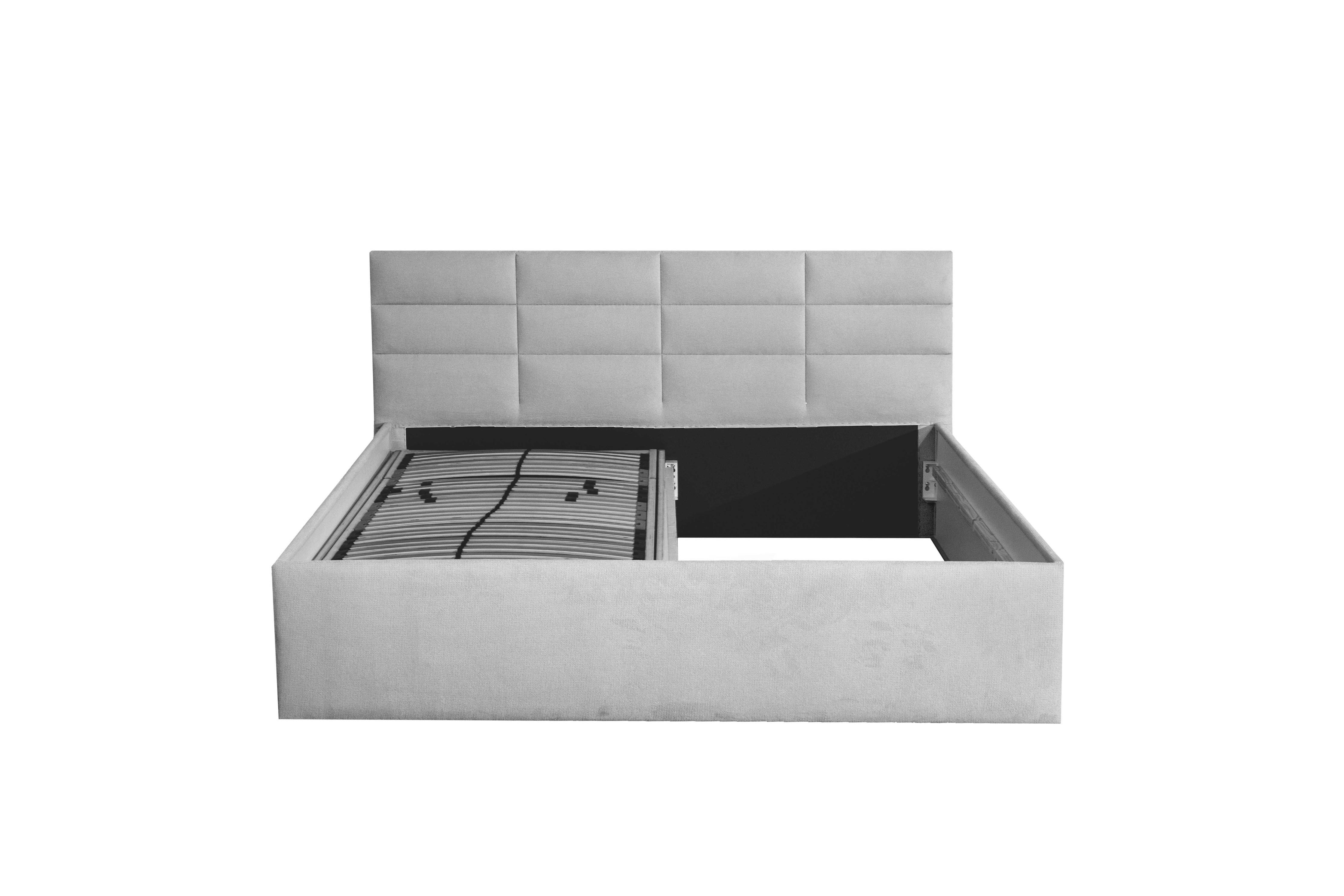 POLSTERBETT Athena Grau 180 x 200 x 32 cm Stauraum ohne hydraulische Funktion Ohne Matratze und Lattenrost - Grau, Holz (180/200cm) - Halmon Schlafkomfort Betten 