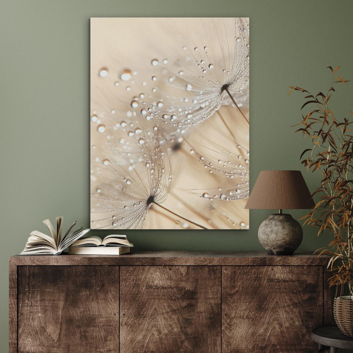 AKUSTIKBILD Löwenzahn - Abstrakt - Natur - Beige Wandbilder 60x80 cm - Braun, Kunststoff (60/80/0.9cm) - MuchoWow