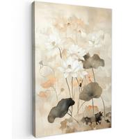 LEINWANDBILD Blumen - Japandi - Wabi sabi Deko Wohnzimmer 20x30 cm - Sandfarben, Textil (20/30cm) - MuchoWow