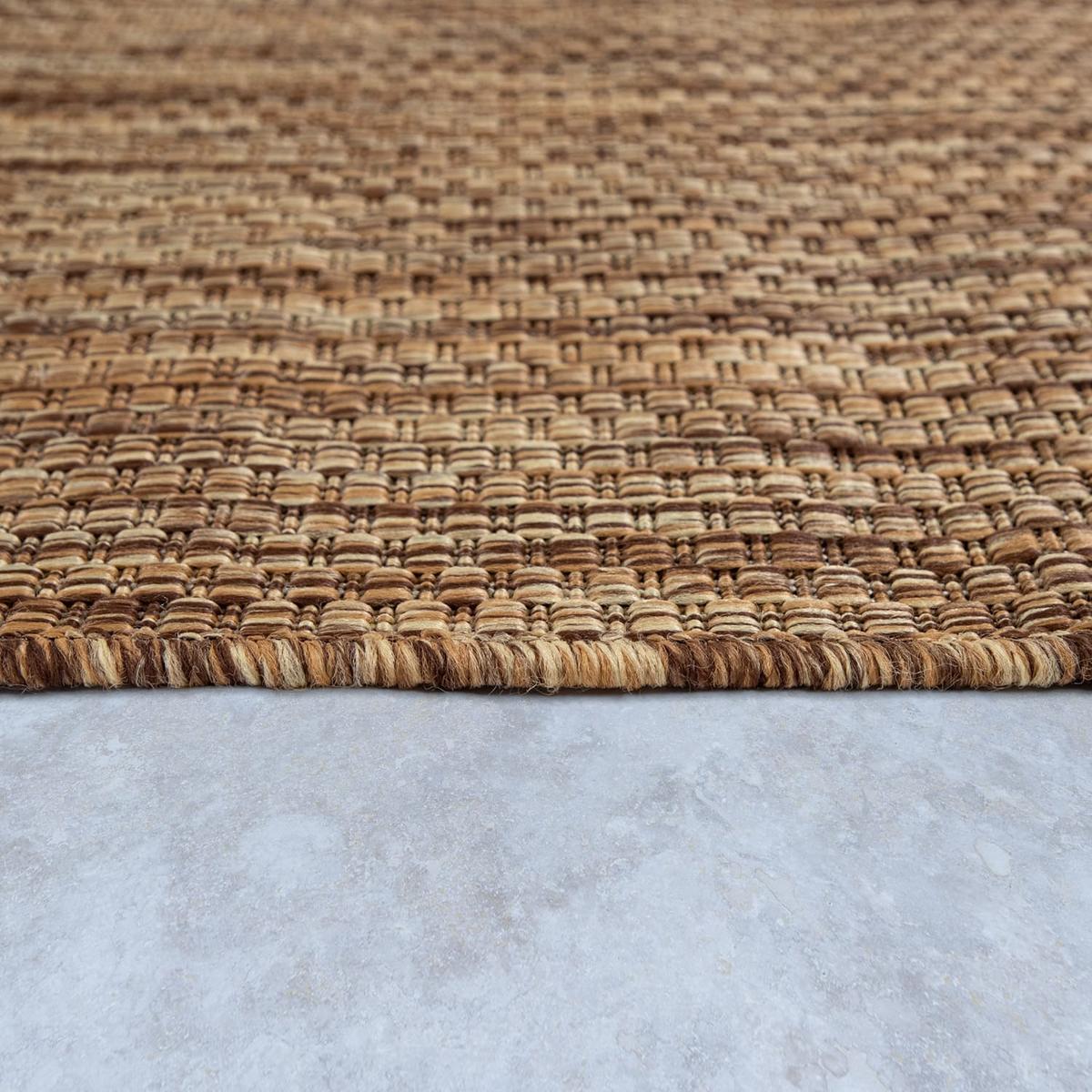 FLACHWEBTEPPICH, einfarbig, aus Polypropylen, Braun-Beige, Ø 80 cm - Braun, Textil (80/80cm) - KADIMA DESIGN