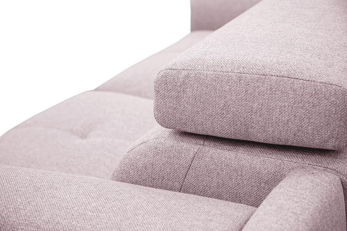 RELAXSOFA MATERA 3-Sitzer mit 2 Relaxfunktionen, rosa - Schwarz/Rosa, Holzwerkstoff/Textil (212/82/103cm) - Wozimo