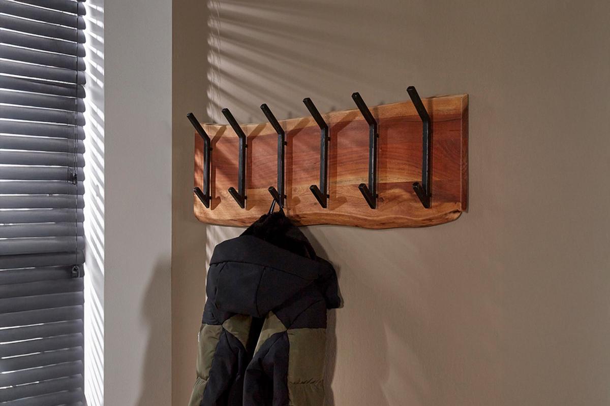 GARDEROBE NEREA Braun Akazie - Braun, Metall (100/30/12cm) - KAWOLA