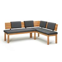 ECKBANK Damita 194 x 155 x 84 Massivholz Kernbuche geölt/Grau - Kernbuche/Grau, Holz (194/155cm) - 58aufmkessel