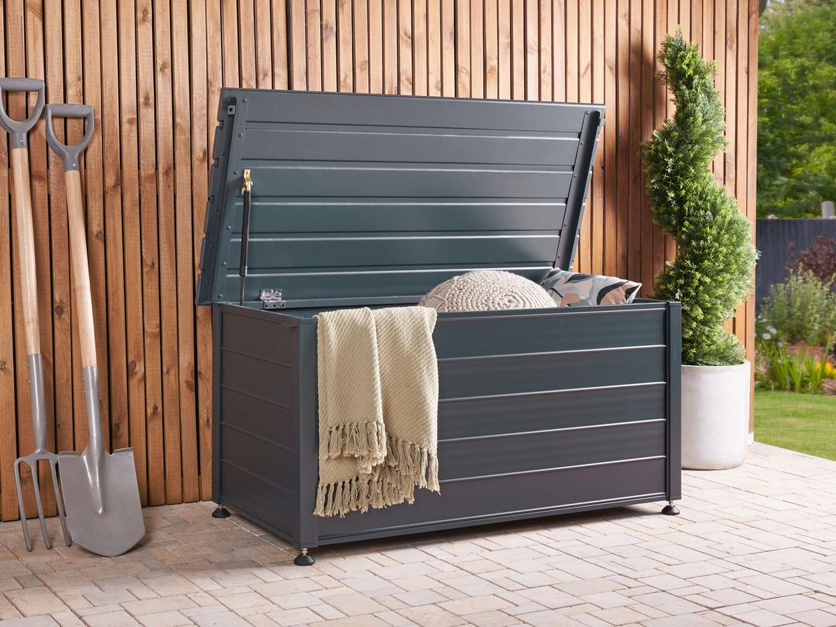 AUFBEWAHRUNGSBOX Grau Campalto - Grau, Metall (123/60/60cm) - Beliani