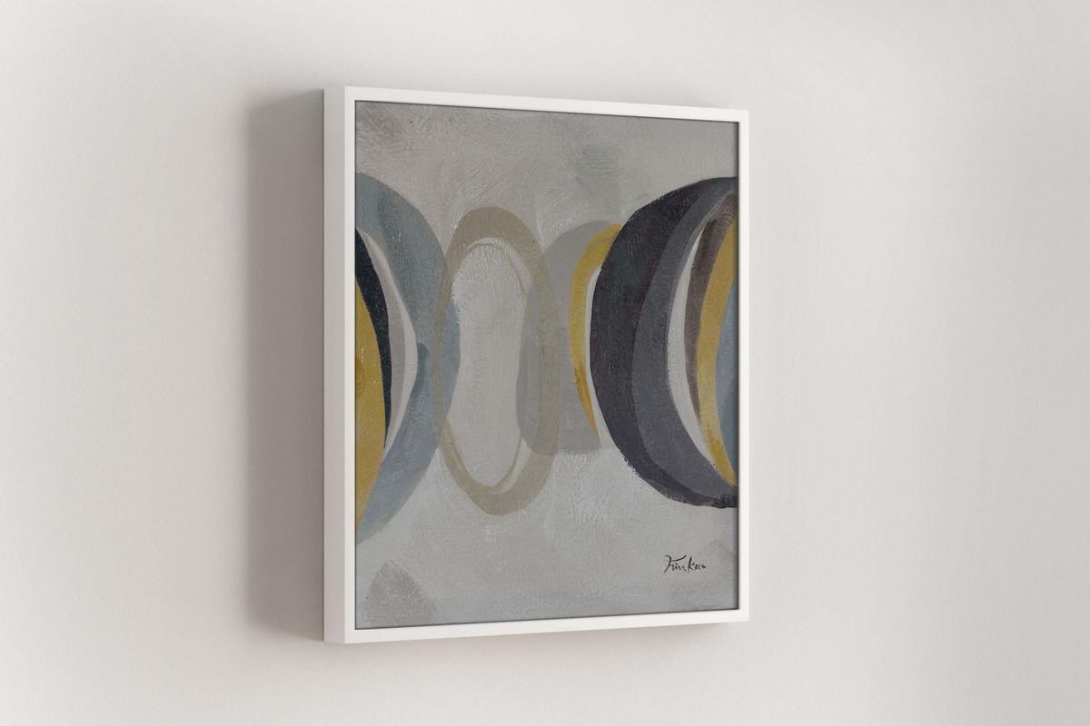 ACRYLBILD HANDGEMALT 40/40 cm - Beige/Grau, Holz/Textil (40/40cm) - KUNSTLOFT