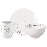 FRÜHSTÜCKS-SET LIEBLINGSMENSCH Statement weiß 3-tlg. - Weiß, Keramik (2/2/2cm) - Villeroy & Boch