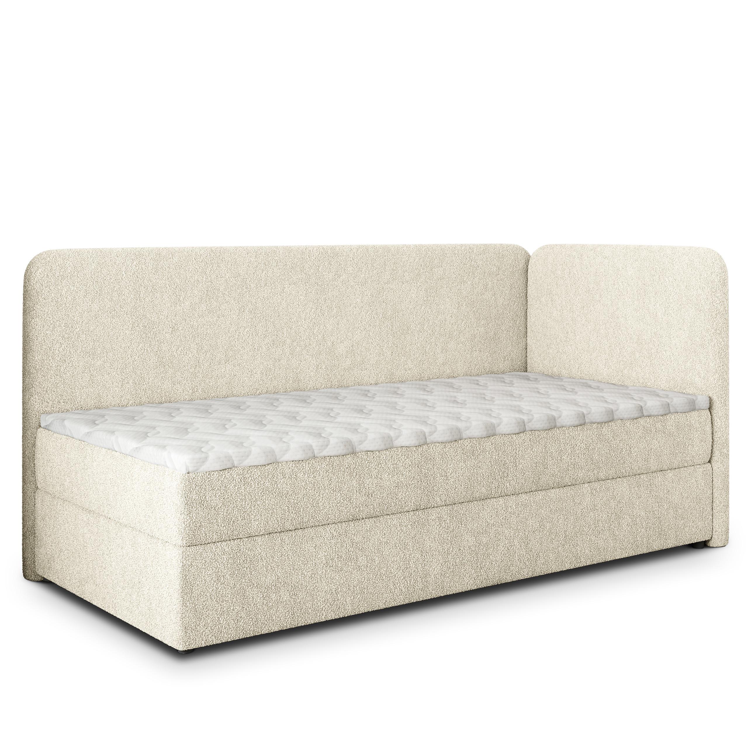 BOXBETT GINA 80x200 cm mit Matratze und Topper, H2+H3 - Creme - Creme, Holz (80/200cm) - MASSENO
