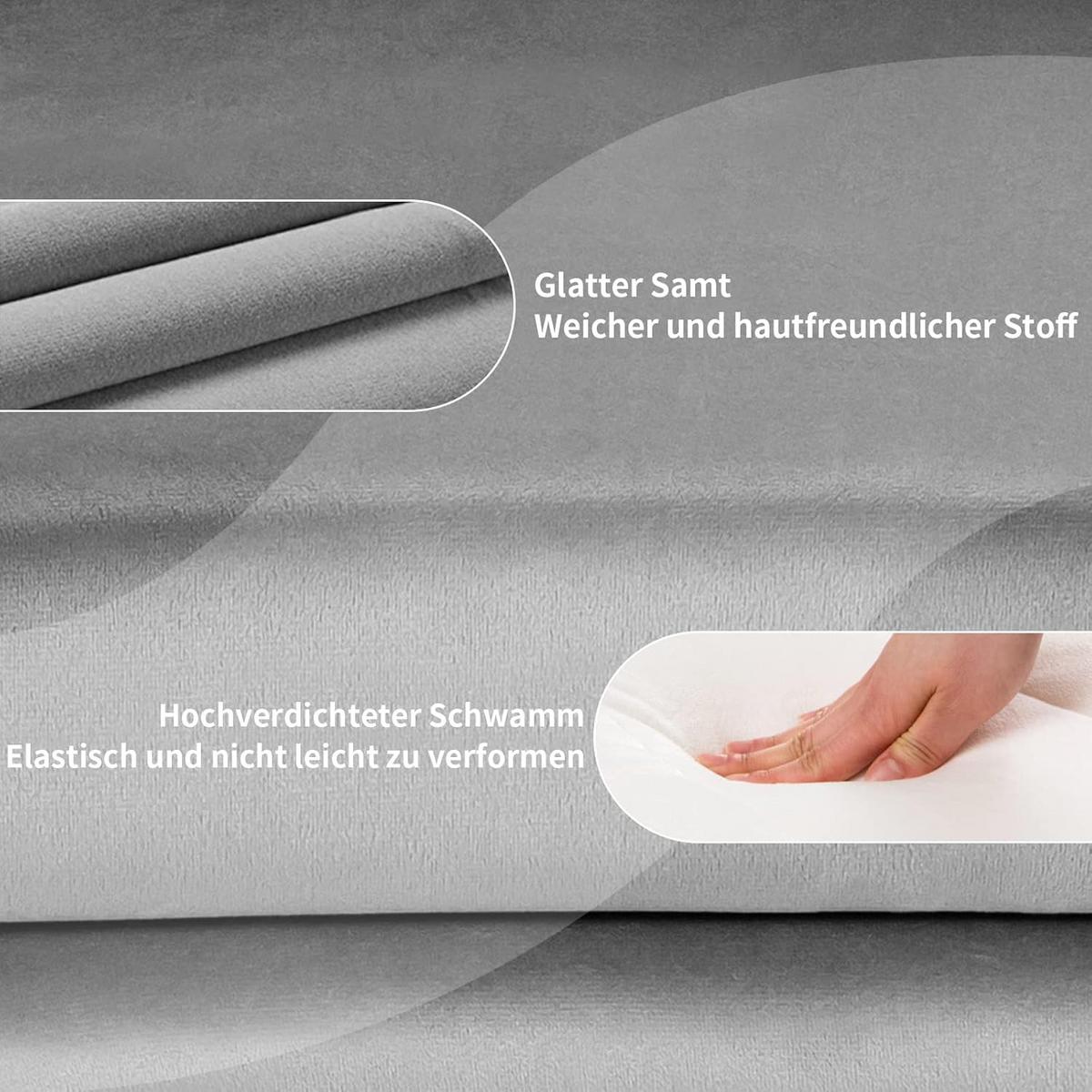 ESSZIMMERSTUHL Samt Drehsessel Grau - Grau, Metall (61/86/52cm) - COSTWAY