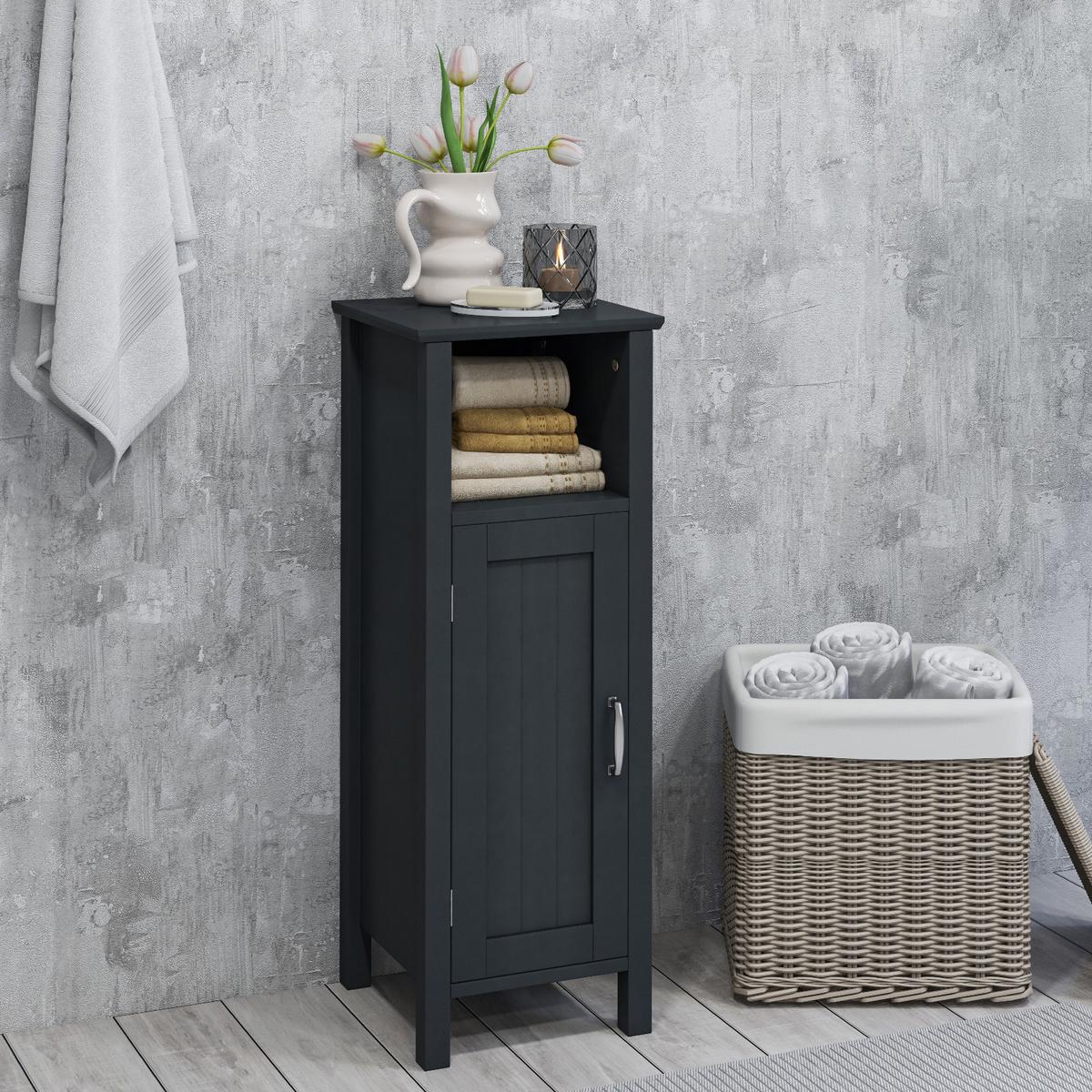 AUFBEWAHRUNGSSCHRANK Schwarz - Schwarz, Holzwerkstoff (30/80/30cm) - COSTWAY
