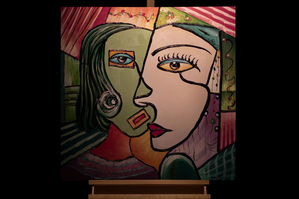 ACRYLBILD HANDGEMALT 80/80 cm - Multicolor, Holz/Textil (80/80cm) - KUNSTLOFT