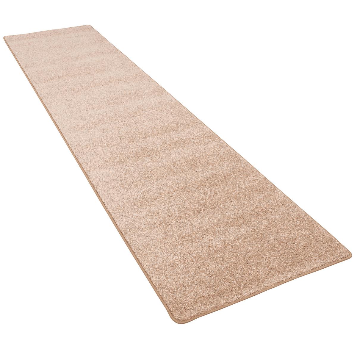 HOCHFLOR VELOURS LÄUFER TEPPICH LUNA - Beige, Textil (80/400cm) - Snapstyle