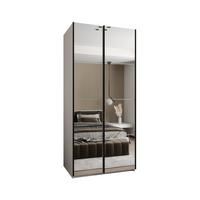SCHWEBETÜRENSCHRANK 245,5/100/64 2-türig - Schwarz/Weiß, Holz/Metall (100/245/64cm) - Abiks Möbel