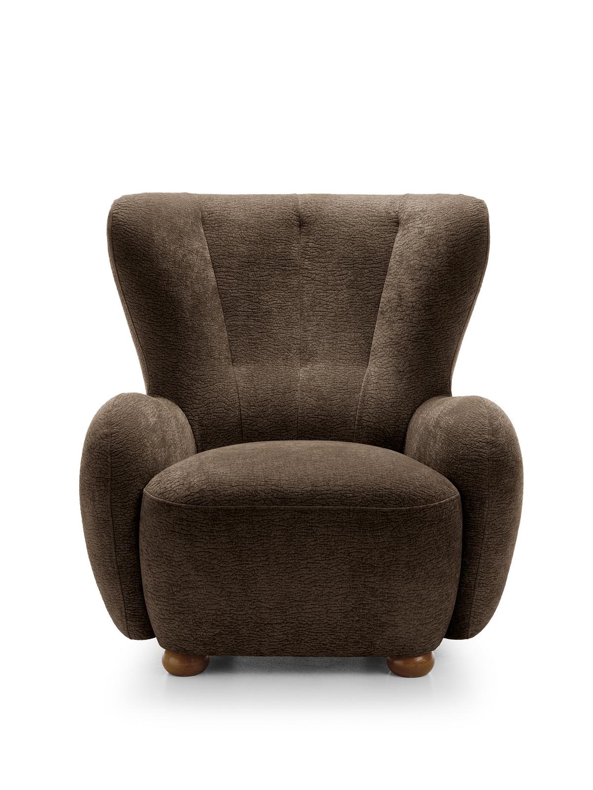 SESSEL MIST, Polstersessel Klassisch Loungesessel, Chenille-Stoff Braun - Braun, Holz/Holzwerkstoff (88/91/100cm) - MASSENO
